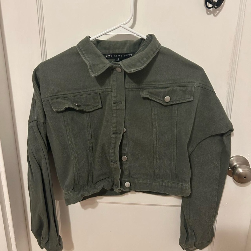 Olive Green Denim Jacket